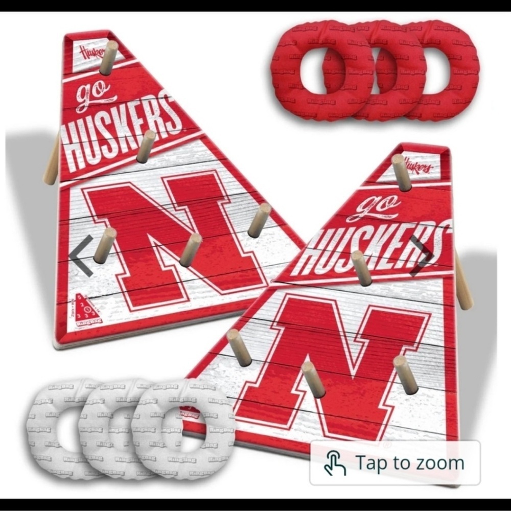 NCAA Nebraska Cornhuskers Ring Toss Cornhole Cornbag Game Set New In Box
